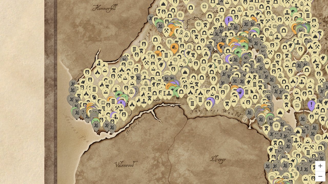 Oblivion interactive map screenshot