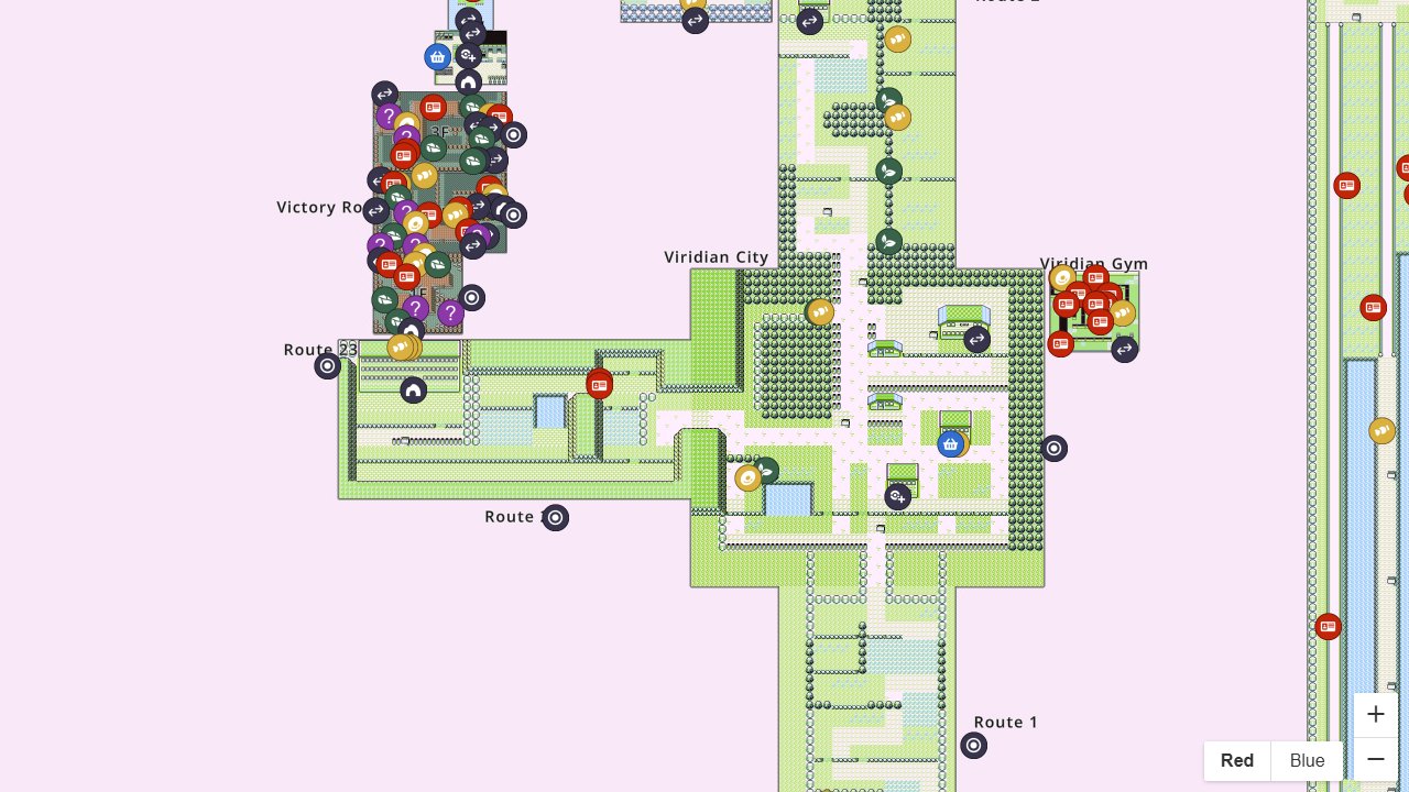 Pokemon Red Blue interactive map screenshot