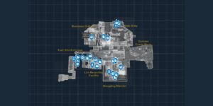 Pragmata interactive map filtered to show only Collectibles markers