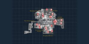 Pragmata interactive map filtered to show only Points of Interest markers