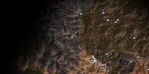 Rage 2 interactive map filtered to show only Locations markers