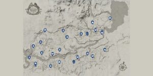 Red Dead Redemption interactive map filtered to show only Activities markers