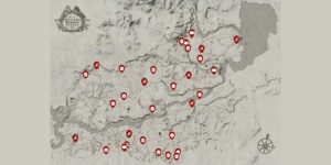 Red Dead Redemption interactive map filtered to show only Collectibles markers