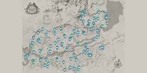 Red Dead Redemption interactive map filtered to show only Loot markers