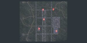 Road To Vostok interactive map filtered to show only Enemies markers