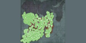 Runescape Dragonwilds interactive map filtered to show only Enemies markers