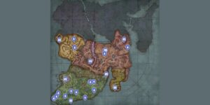 Runescape Dragonwilds interactive map filtered to show only Locations markers