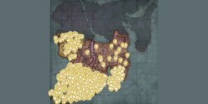 Runescape Dragonwilds interactive map filtered to show only Materials markers