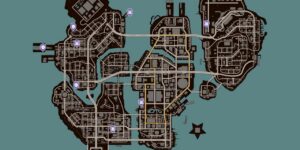 Saints Row The Third Remastered interactive map filtered to show only Area of Interest markers