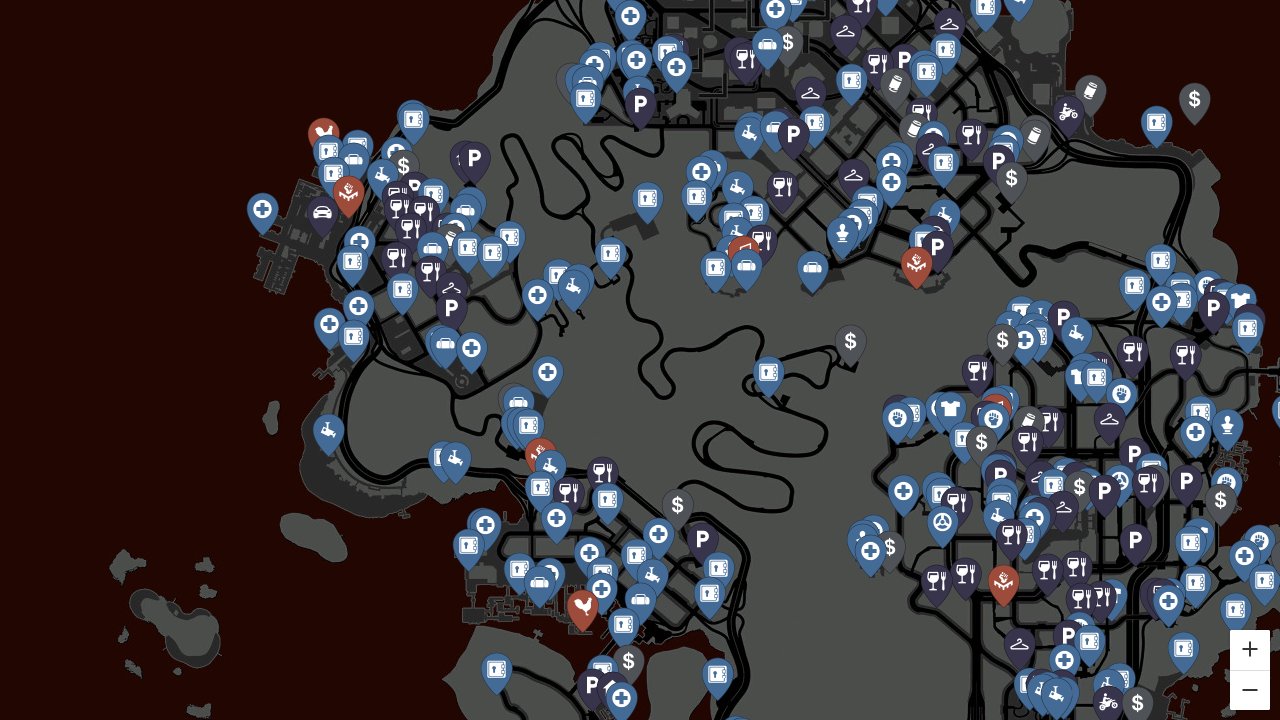 Sleeping Dogs interactive map screenshot