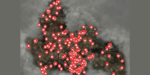 Stalker 2 Heart Of Chornobyl interactive map filtered to show only Enemies markers