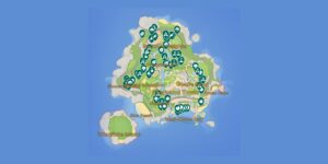Starsand Island interactive map filtered to show only Gatherables markers