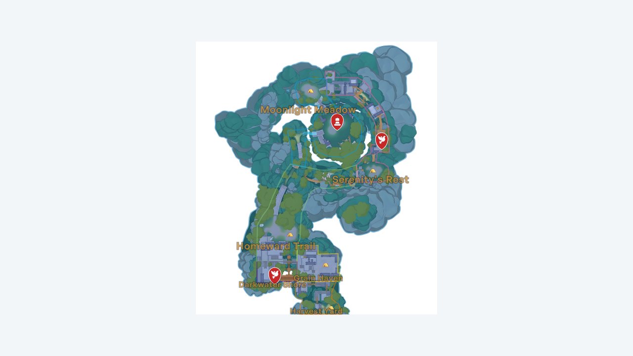 Starsand Island interactive map filtered to show only Hostile Creatures markers