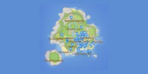 Starsand Island interactive map filtered to show only Locations markers