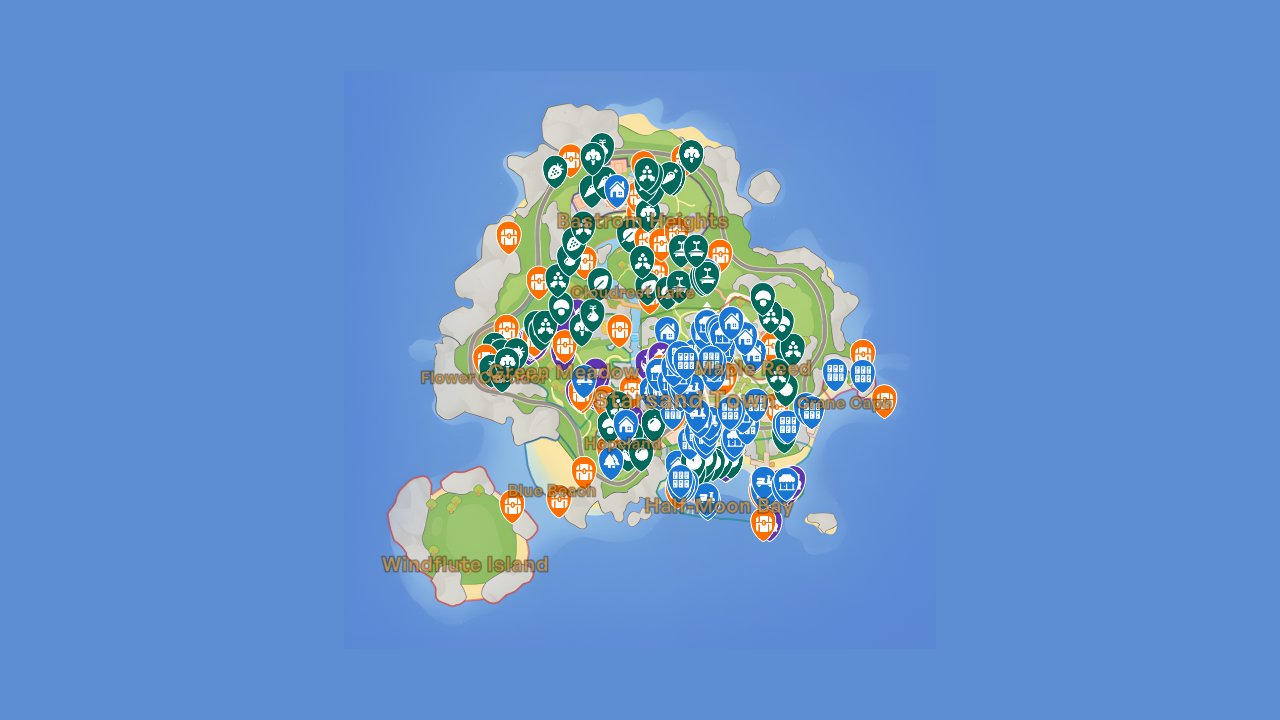 Starsand Island interactive map screenshot