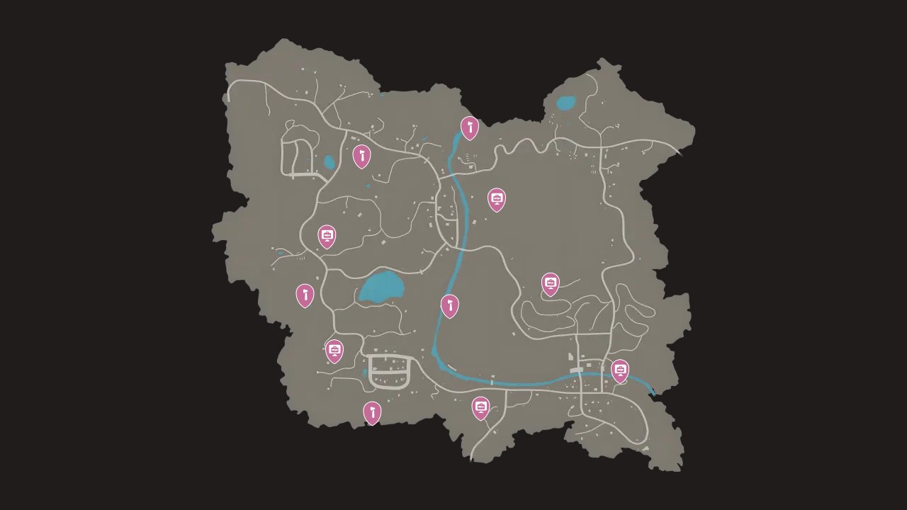 State Of Decay 2 Juggernaut Edition interactive map filtered to show only Weapon Cases markers