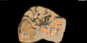 Subnautica 2 interactive map filtered to show only Alien Artifact markers