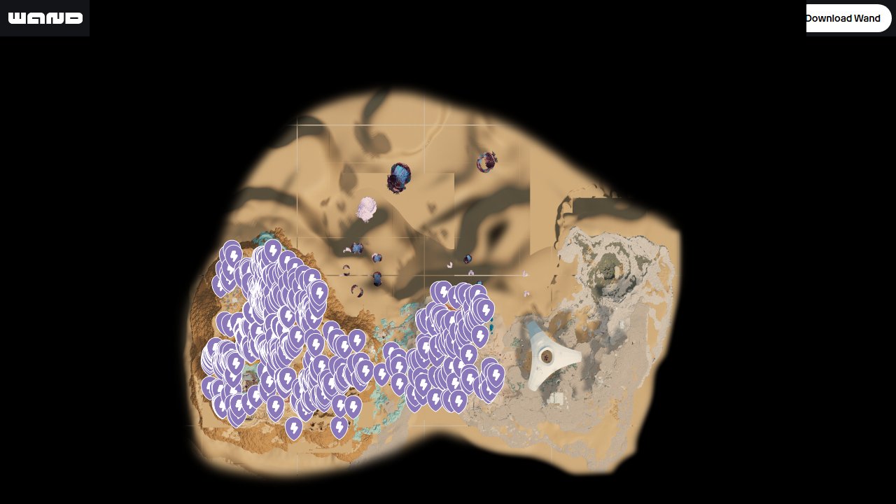 Subnautica 2 interactive map filtered to show only Copper markers