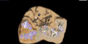 Subnautica 2 interactive map filtered to show only Silver markers