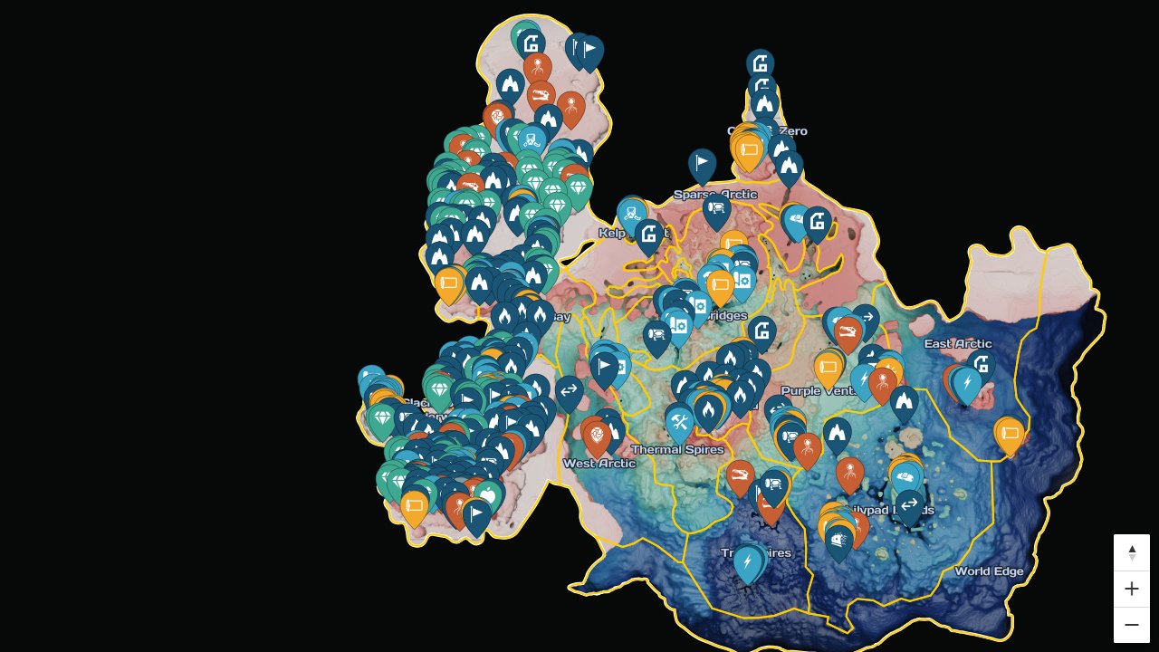 Subnautica Below Zero interactive map screenshot