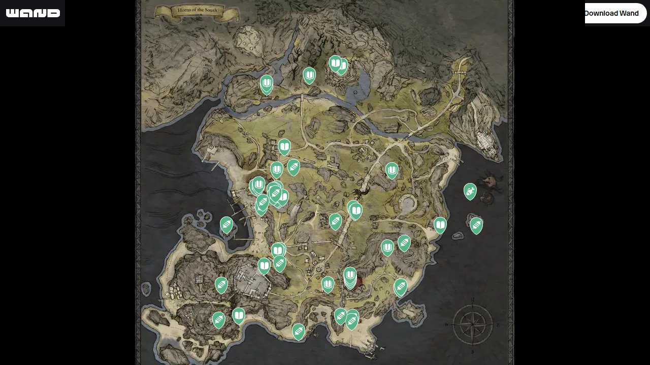 Tainted Grail The Fall Of Avalon interactive map filtered to show only Collectibles markers