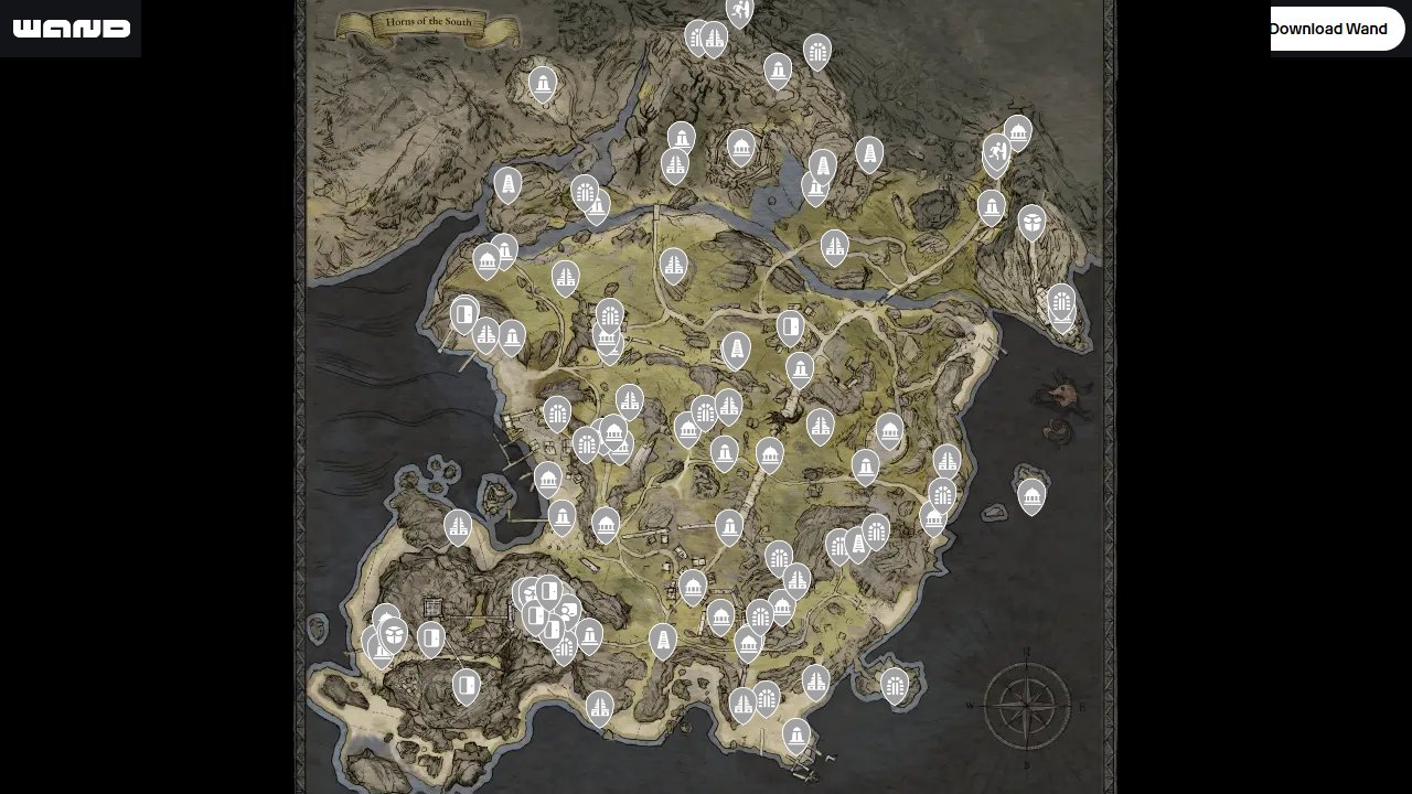 Tainted Grail The Fall Of Avalon interactive map filtered to show only Locations markers