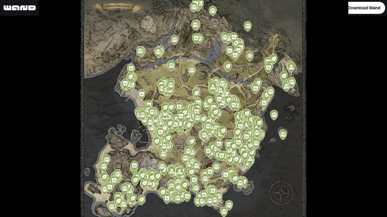 Tainted Grail The Fall Of Avalon interactive map filtered to show only Loot markers