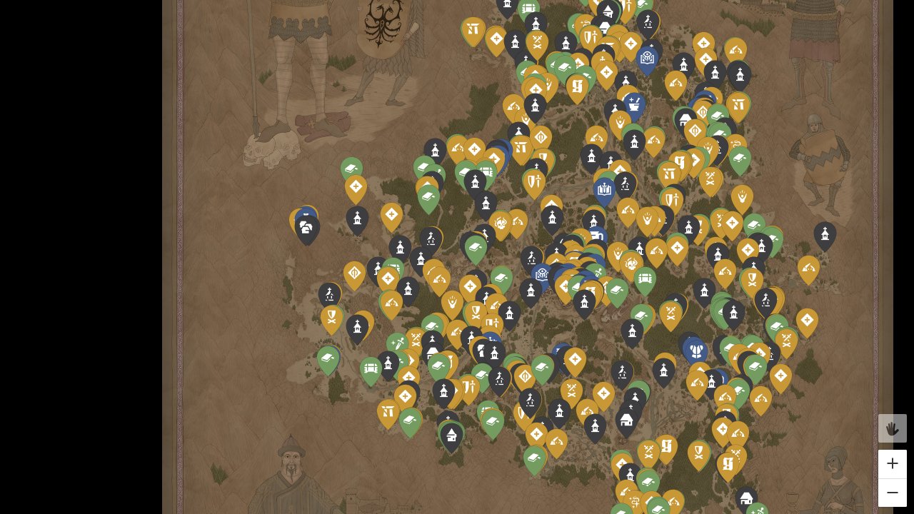 The Blood Of Dawnwalker interactive map screenshot