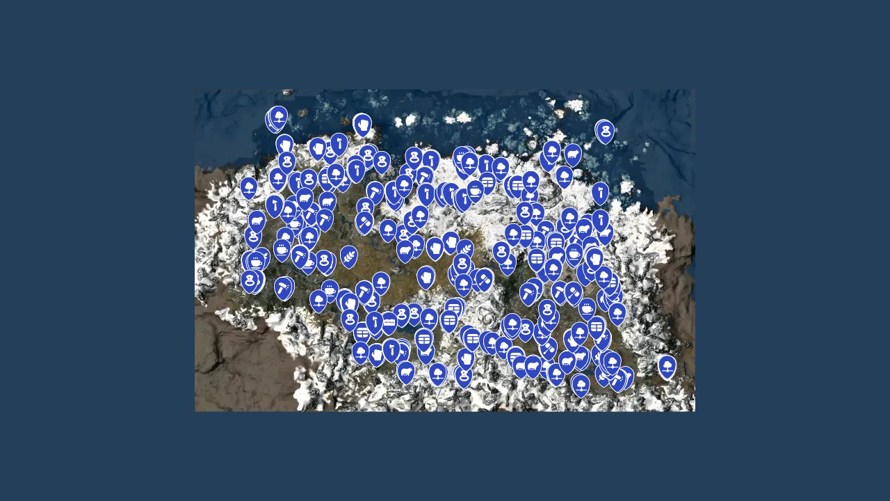 The Elder Scrolls V Skyrim Special Edition interactive map filtered to show only Crafting markers