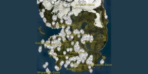 The Forest interactive map filtered to show only Items markers