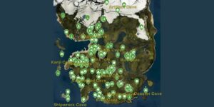 The Forest interactive map filtered to show only Locations markers