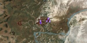 The Witcher 3 interactive map filtered to show only Services markers