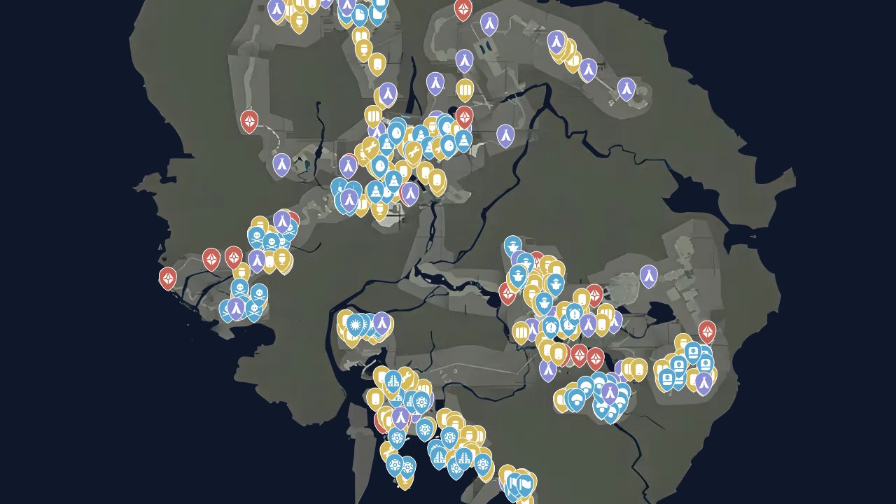 Tomb Raider interactive map screenshot