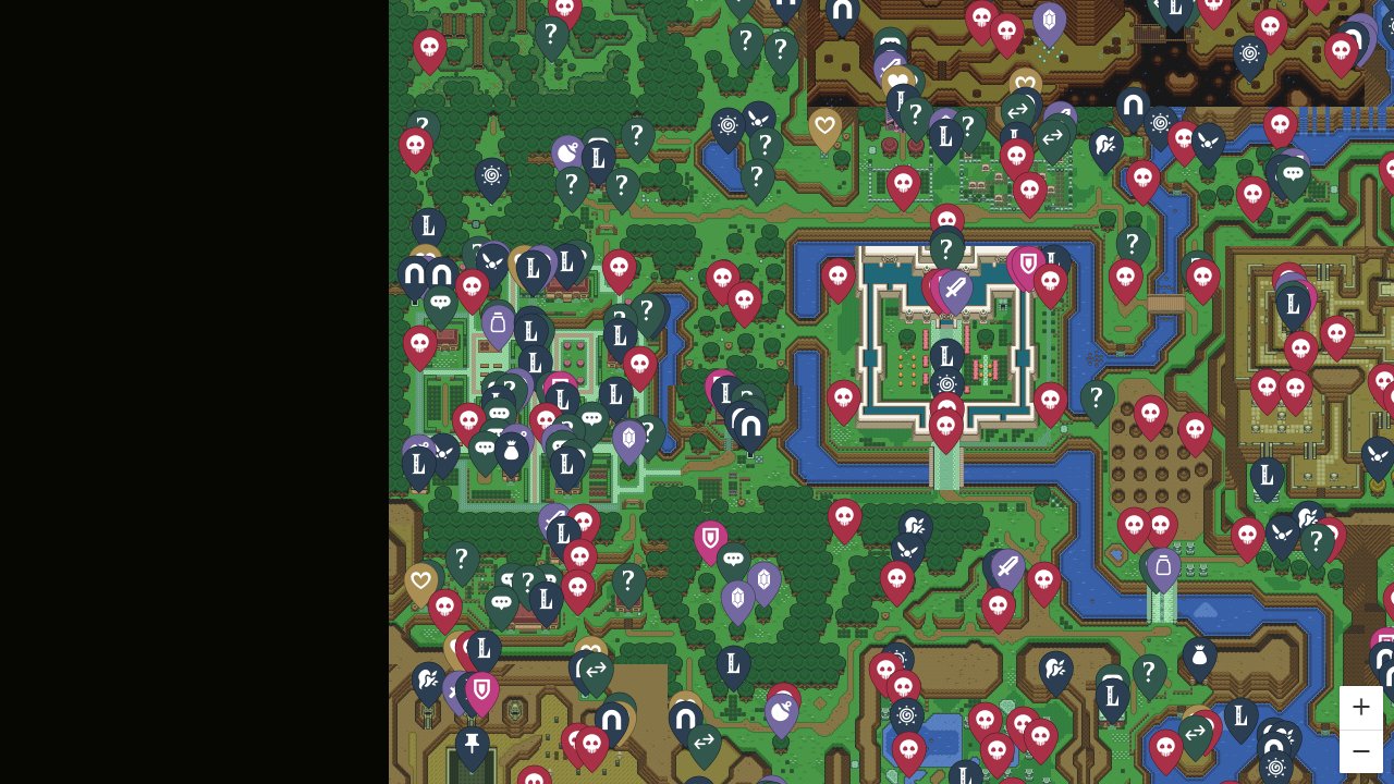 Zelda A Link To The Past interactive map screenshot