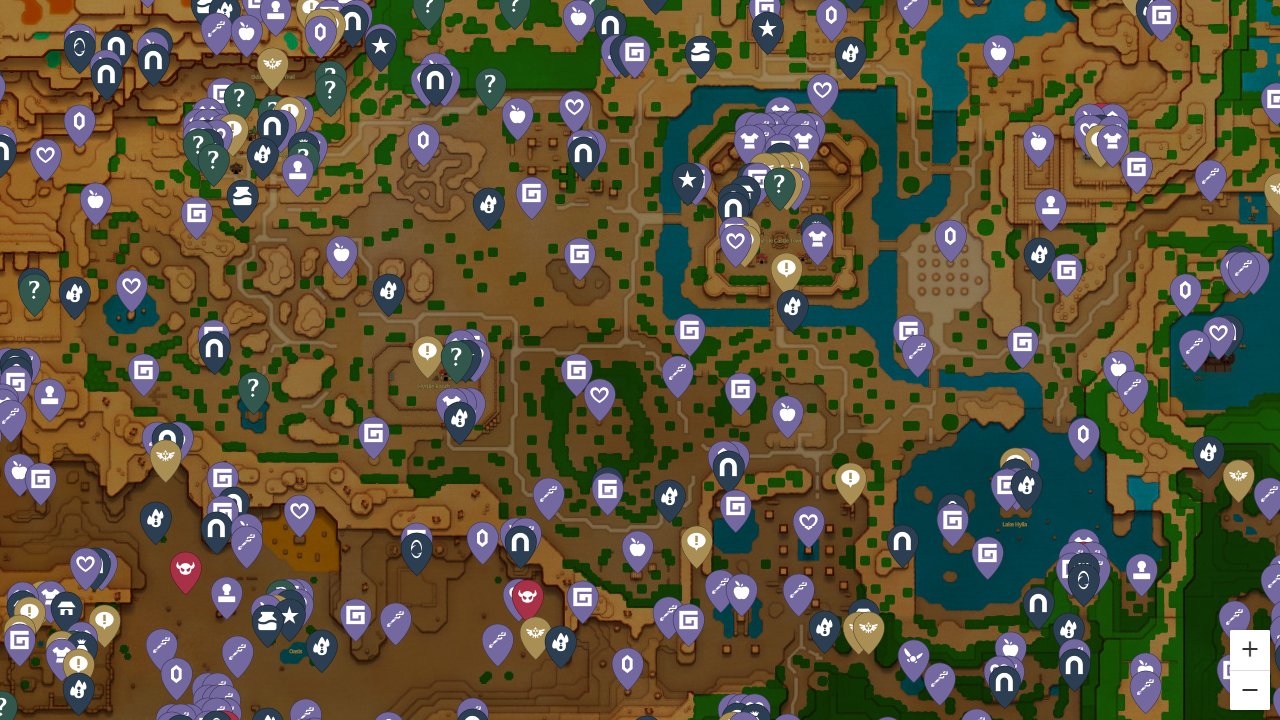 Zelda Echoes Of Wisdom interactive map screenshot