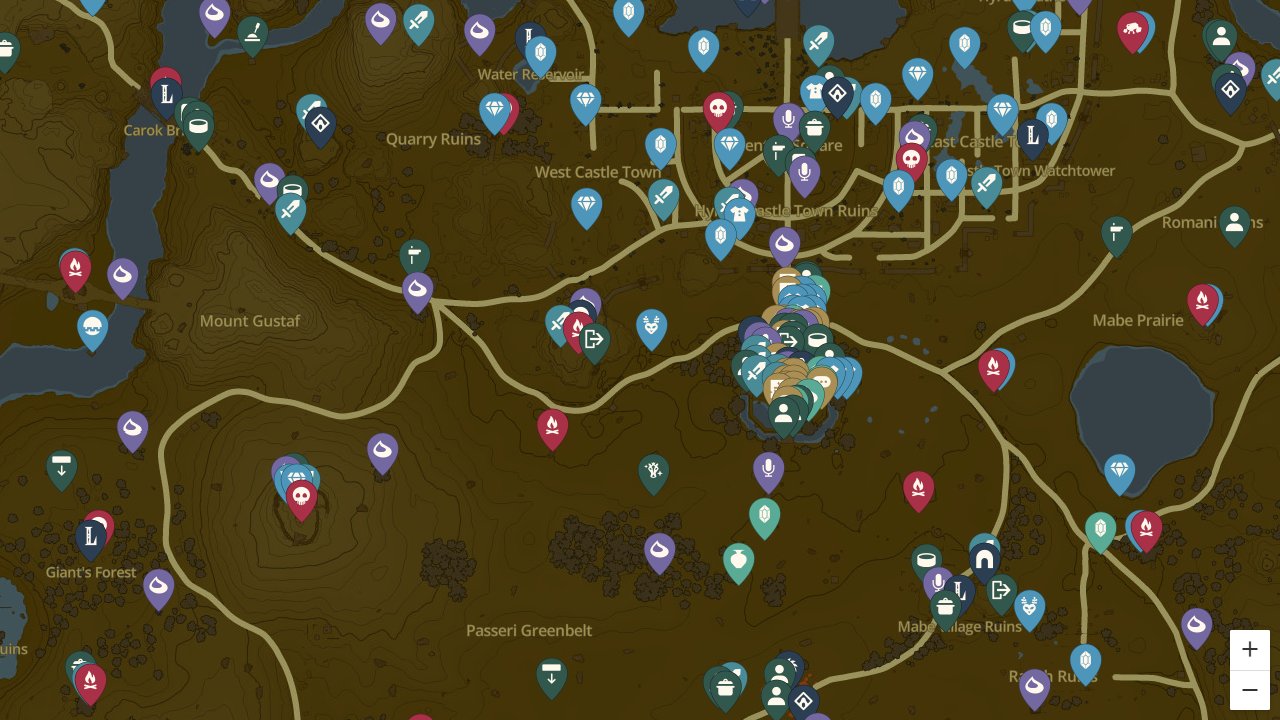 Zelda Tears Of The Kingdom interactive map screenshot